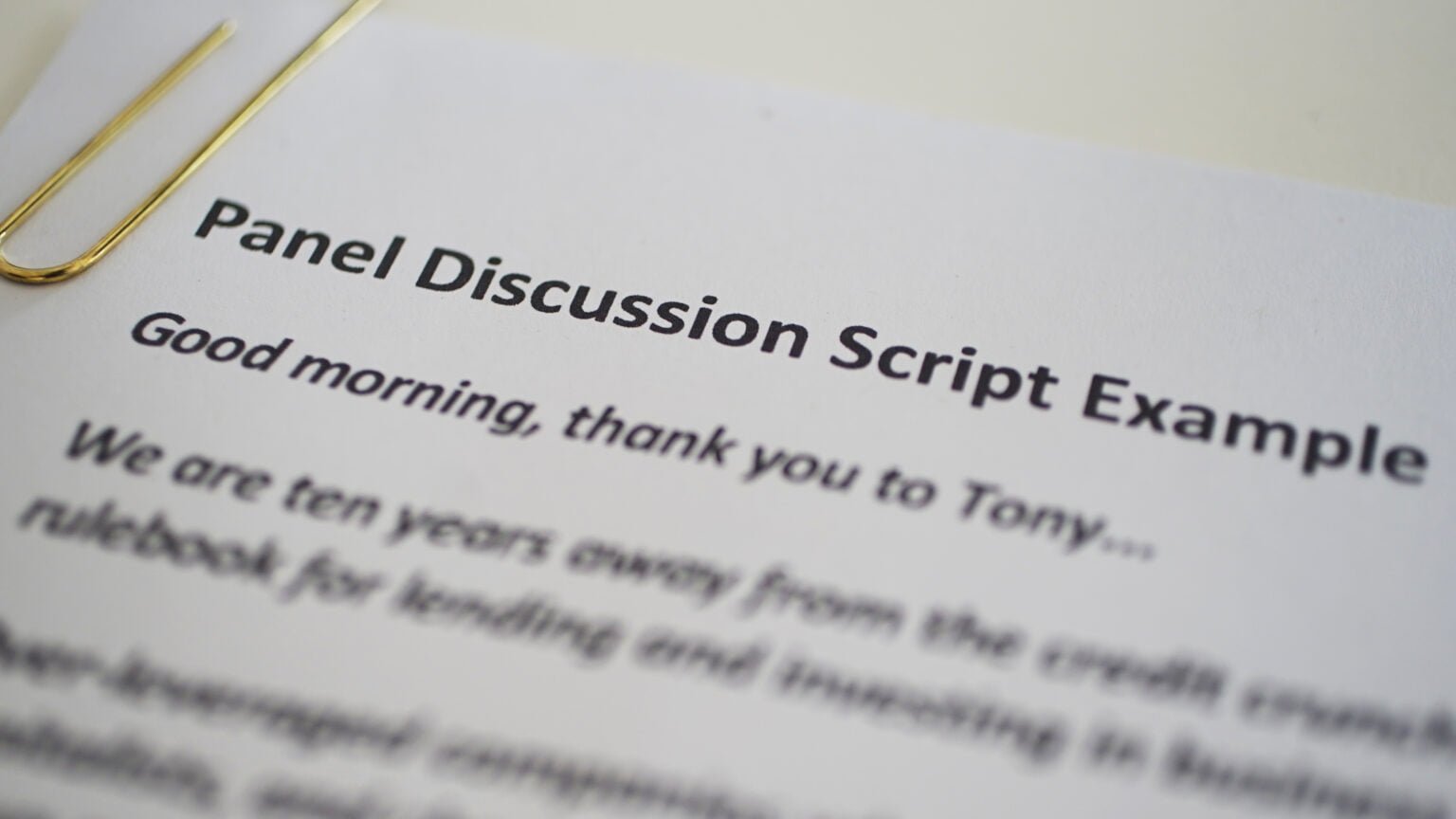 Panel Discussion Script Example - Free resources - Penny Haslam